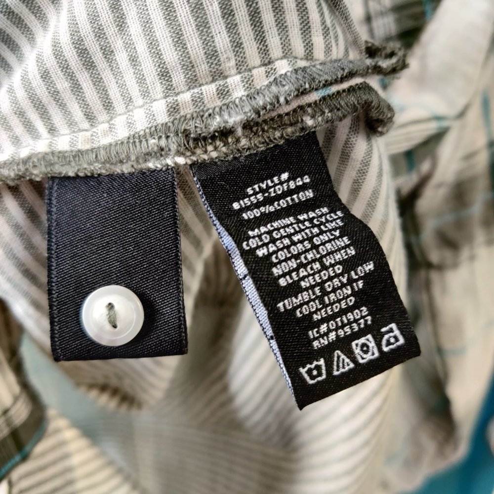 NEW $79 SANCTUARY Button-Up Shirt Green Plaid Med - Picture 10 of 13